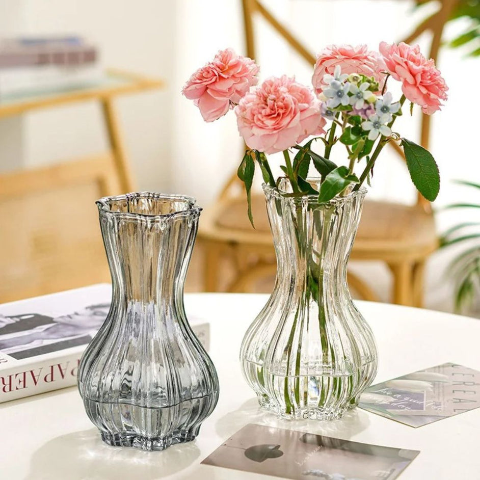 Vase en Cristal Transparent pour Fleurs