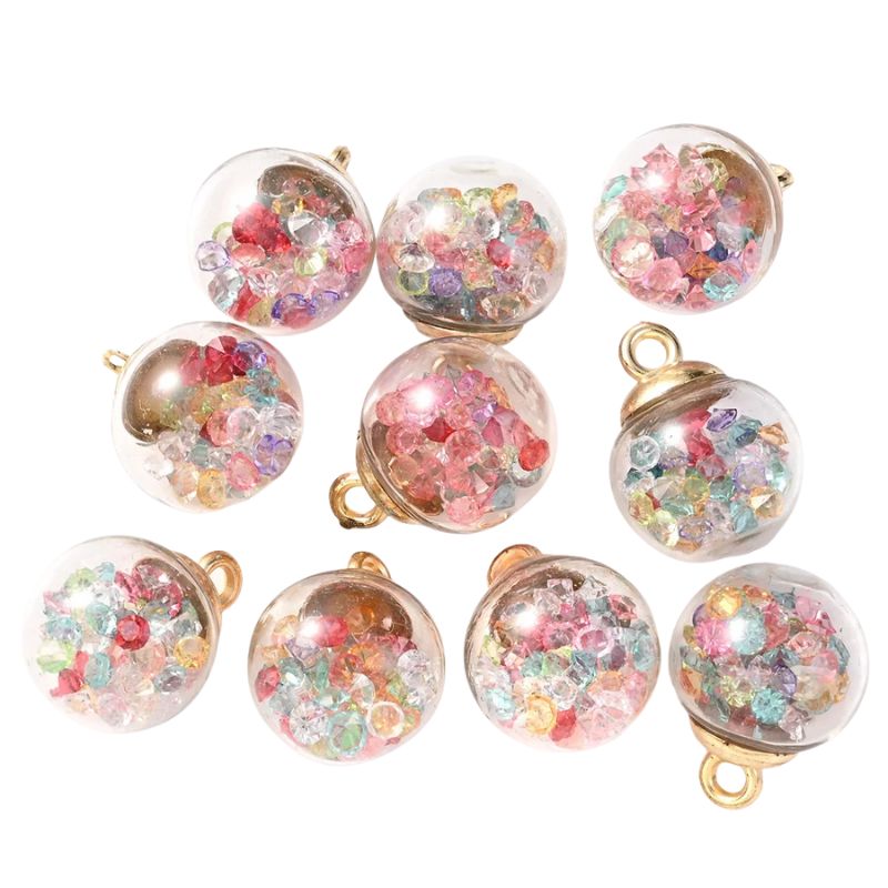 Décorations de Noël Boules en Verre Remplies de Cristaux