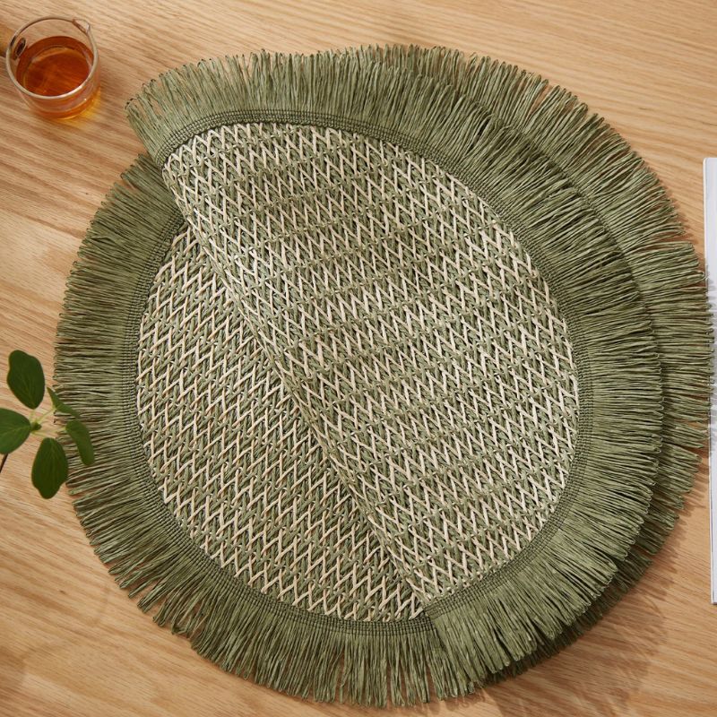 Set De Table En Papier Bohème Rond Avec Franges Naturelles