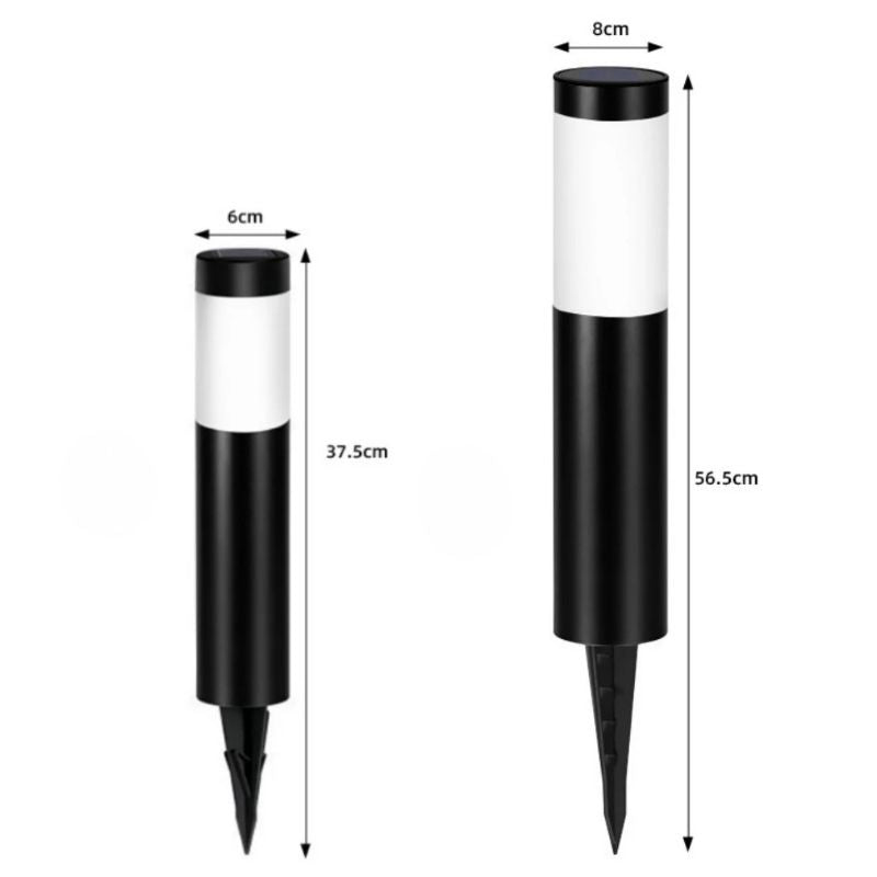 Borne Lumineuse Solaire Design Cylindrique en Acier Inoxydable