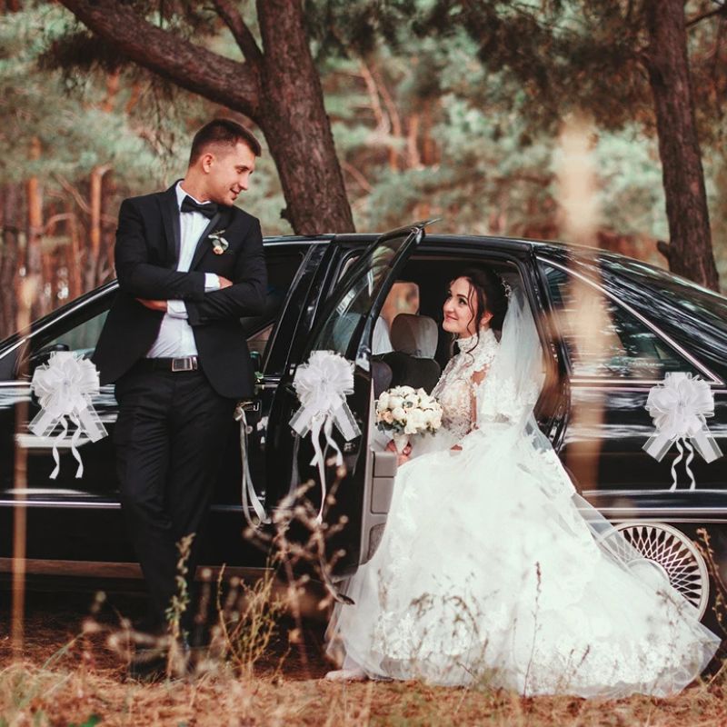 Décoration Festive Rubans à Nœuds Élégants en Soie Lot de 2 Pièces