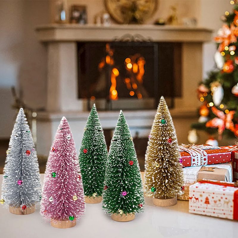 Sapin De Noël Miniature Avec Boules Colorées