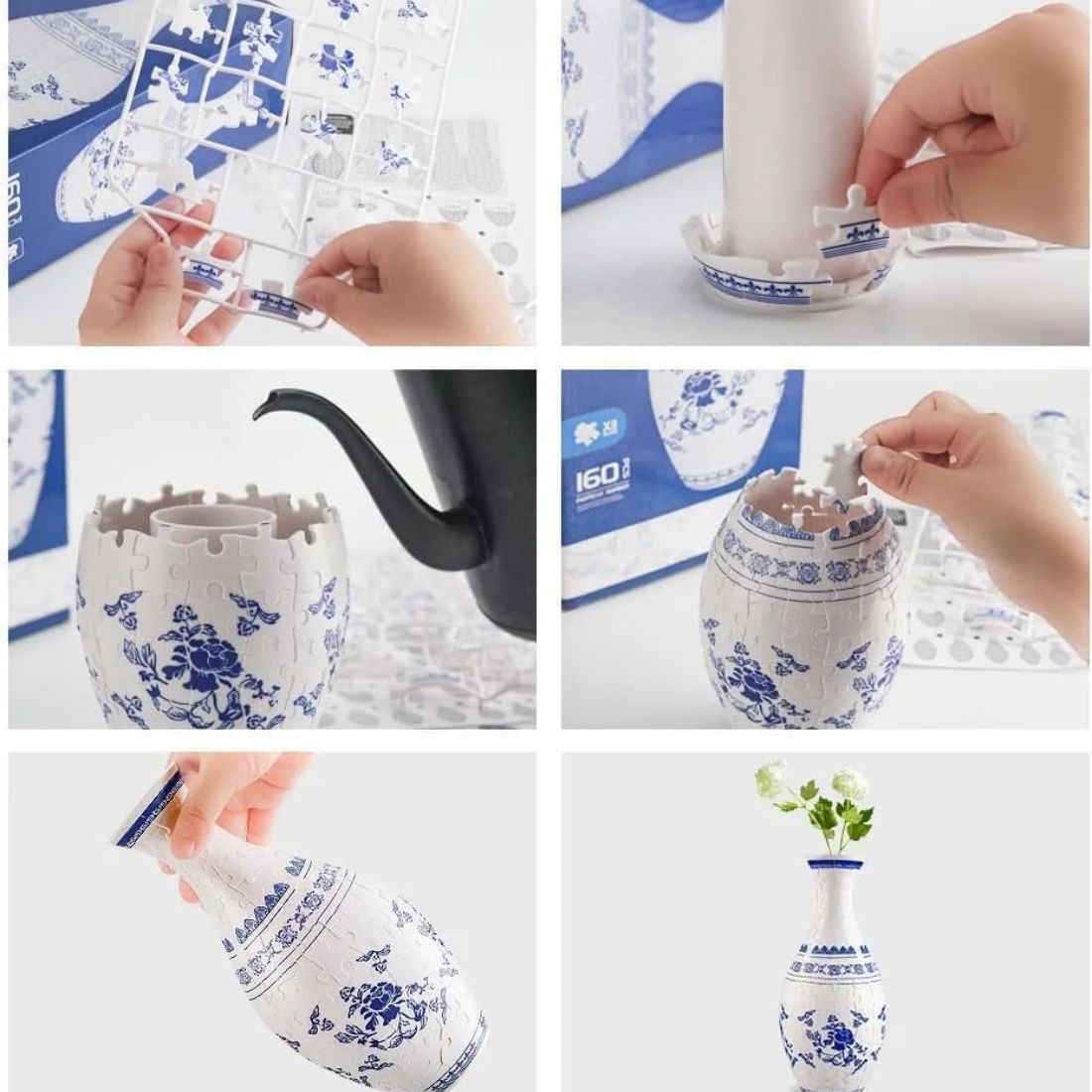 Vase en Porcelaine en Puzzle 3D Décoratif