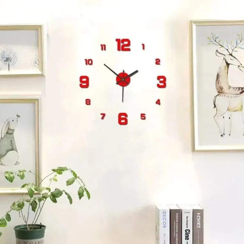 Grande Horloge Murale Autocollante Design