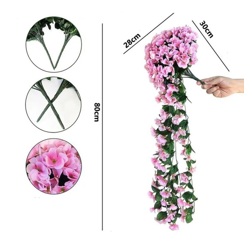 Guirlande De Fleurs Artificielles Avec Roses De Vigne Retombantes