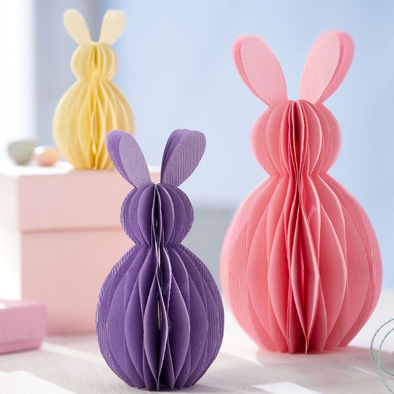 Sculpture Papier Lapin Alvéolé Avec Design 3D Décoratif