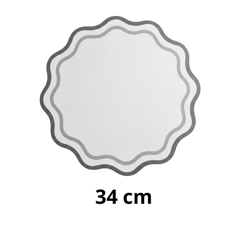 Set De Table Cuir Design Fleur Bord Ondulé