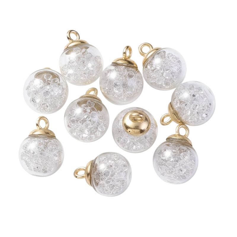 Décorations de Noël Boules en Verre Remplies de Cristaux