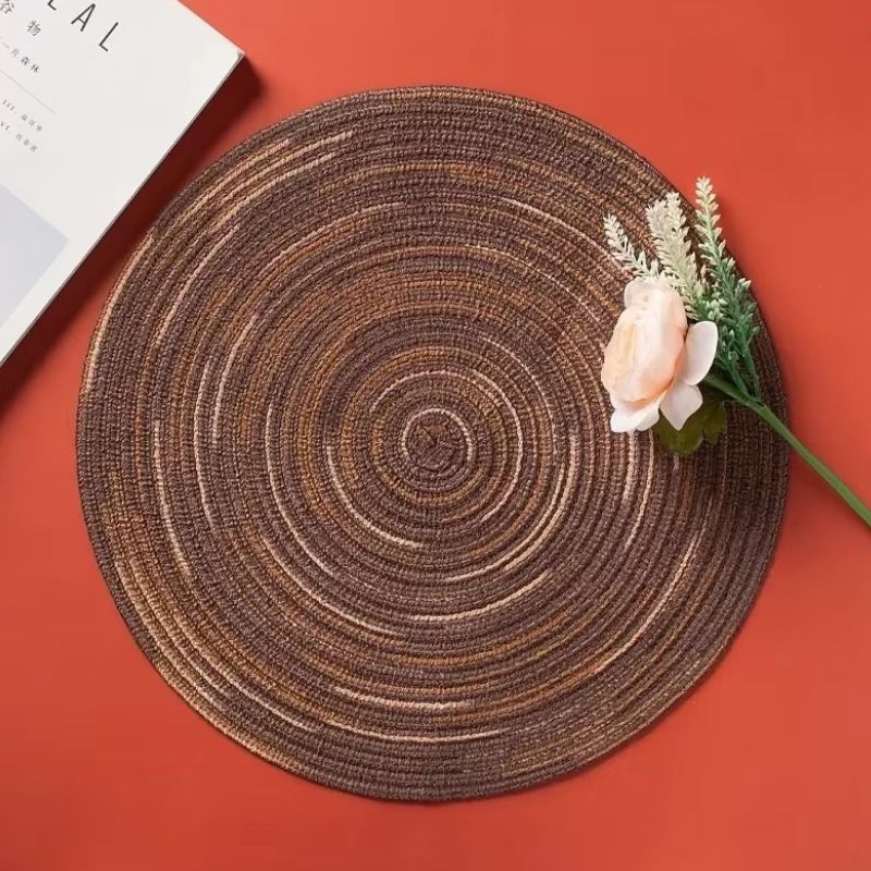 Set De Table Rond En Lin Antidérapant