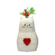 Vase en Bois Massif en Forme de Chat