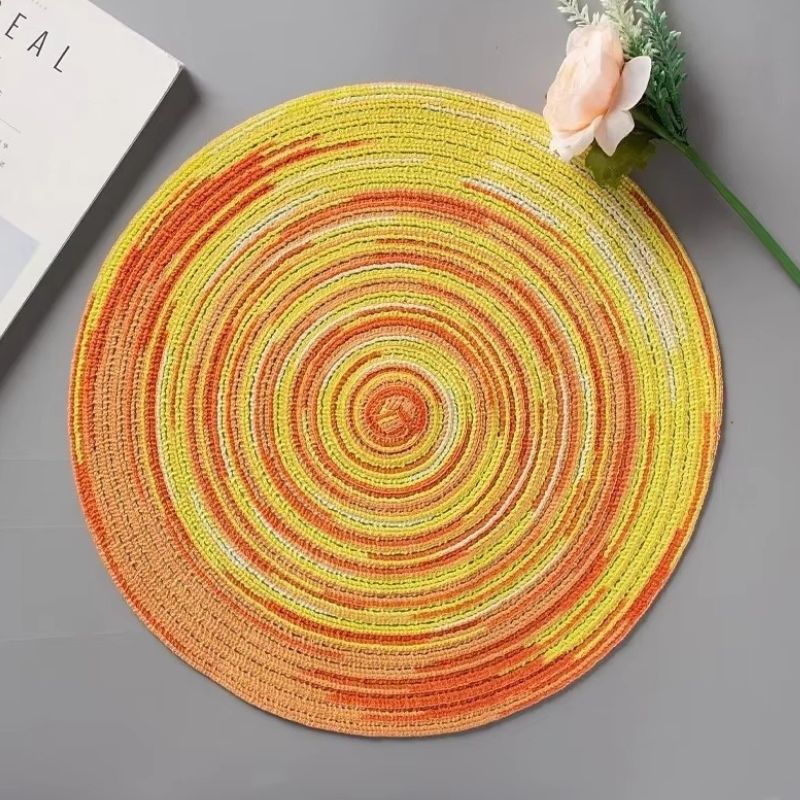 Set De Table Rond En Lin Antidérapant