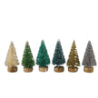 Sapin En Bois Mini Avec Neige Artificielle Lot de 12 Pièces