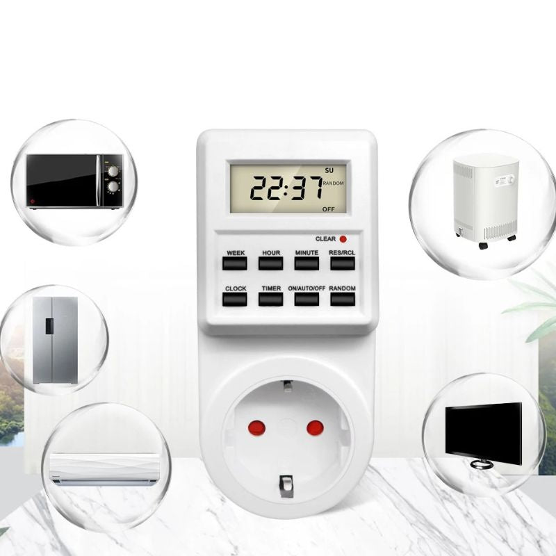 Programmateur De Prise Digitale Avec Écran LCD Et Boutons De Contrôle