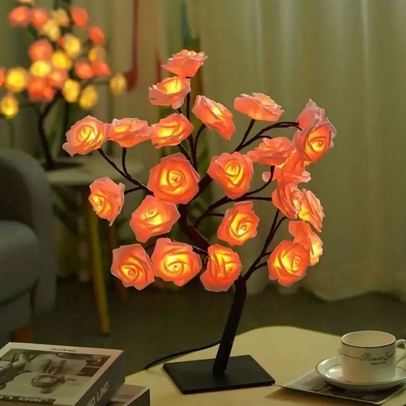 Éclairage de Table Arbre à Roses LED