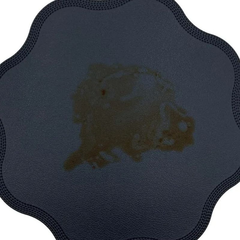 Set De Table Cuir En Forme De Fleur Antidérapant Et Lavable