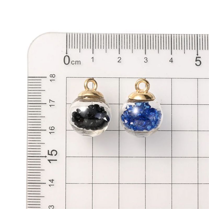 Décorations de Noël Boules en Verre Remplies de Cristaux