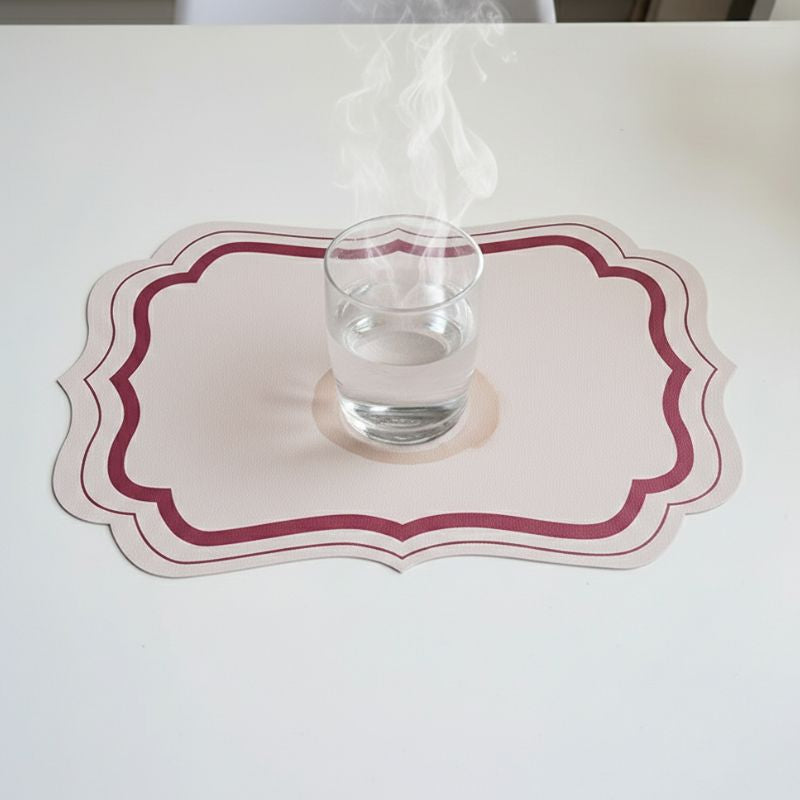 Set De Table Cuir avec Bord Ondulé