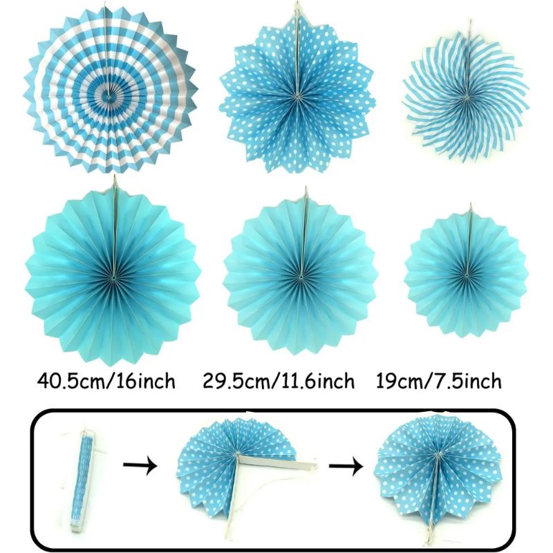 Décorations Festives Guirlande De Fleurs En Papier Avec Pompons Et Éventails
