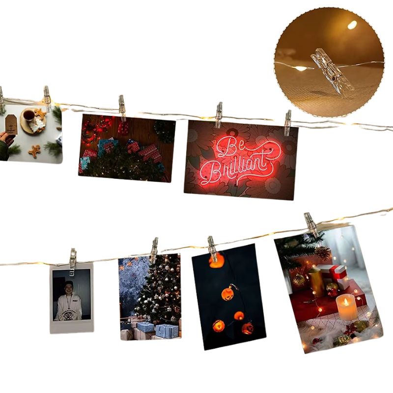 Guirlandes d’Intérieur LED avec Clips Photo