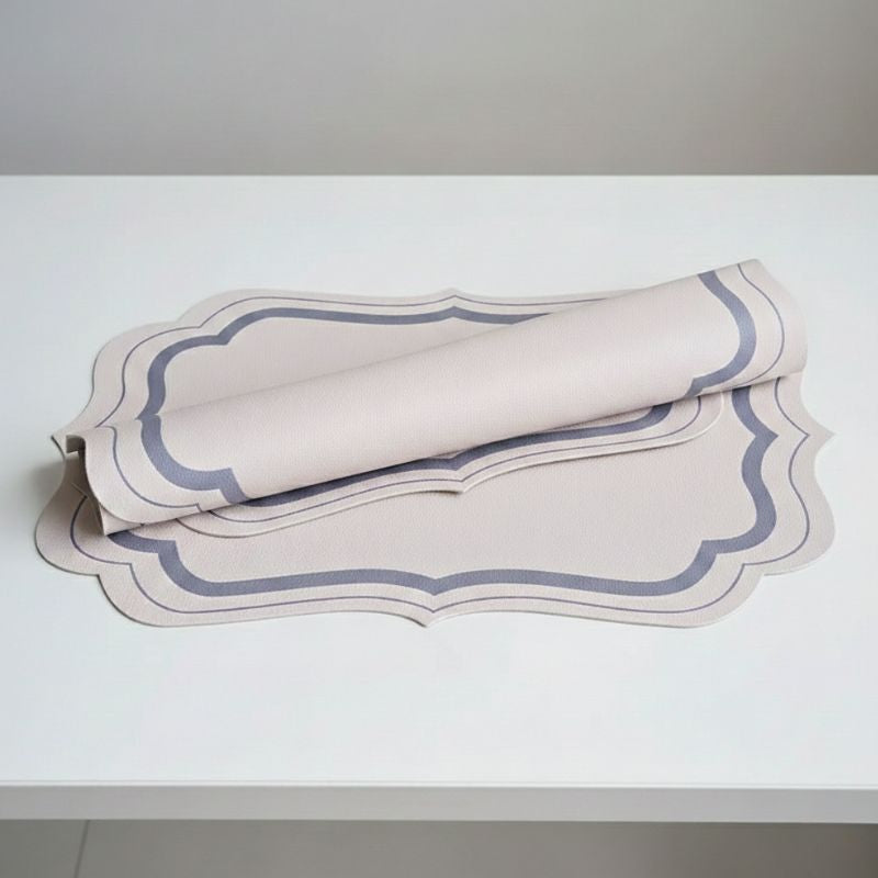 Set De Table Cuir avec Bord Ondulé