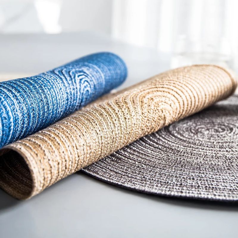 Set De Table Rond En Lin Antidérapant