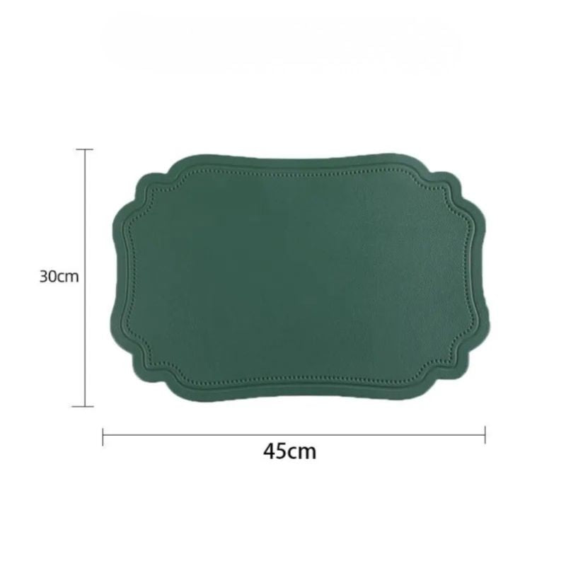 Set De Table Cuir Élégant Antidérapant Et Lavable