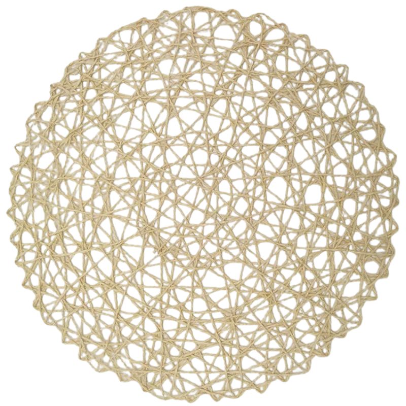 Set De Table En Papier Rond Tissé Style Bohème Élégant 6 Pièces