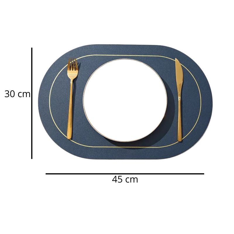 Set De Table Ovale En Cuir Style Nordique Résistant