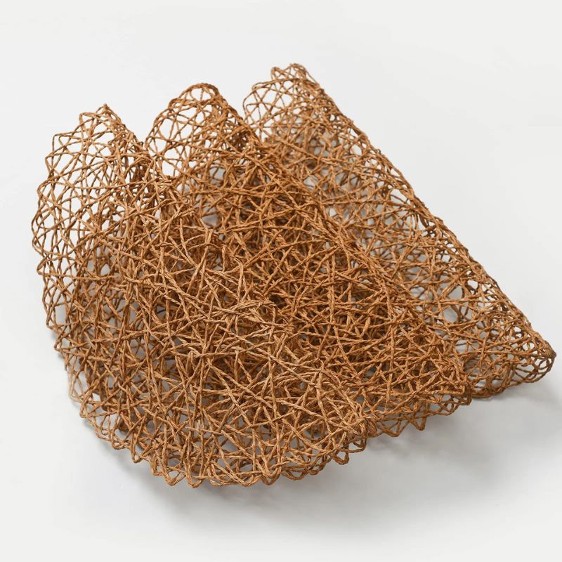 Set De Table En Papier Rond Tissé Style Bohème Élégant 6 Pièces