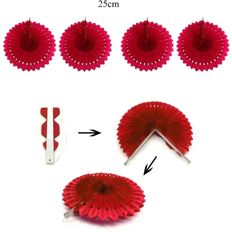 Accessoires Guinguette Avec Pompons Et Rosaces En Papier