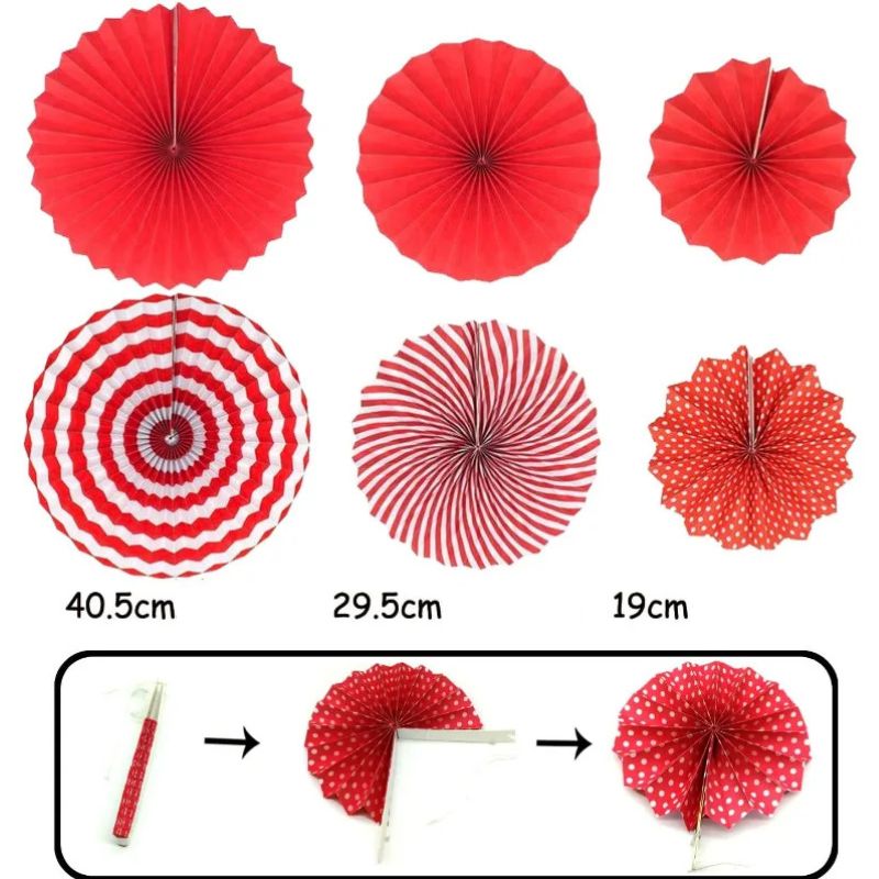 Accessoires Guinguette Avec Pompons Et Rosaces En Papier