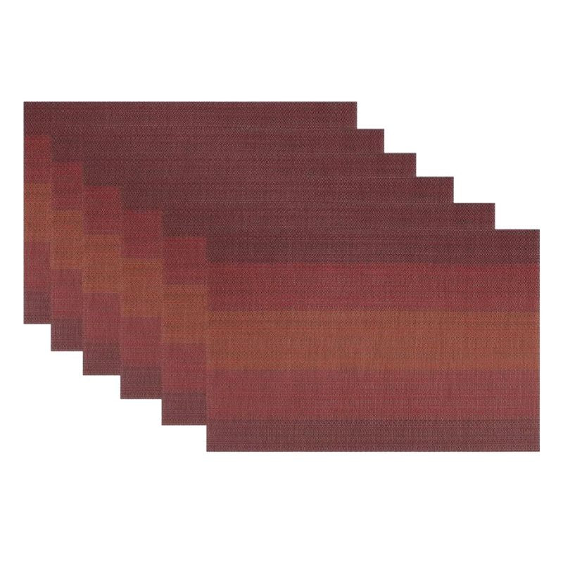 Set De Table Vinyle Rouge Dégradé Chic Et Durable 6 Pièces