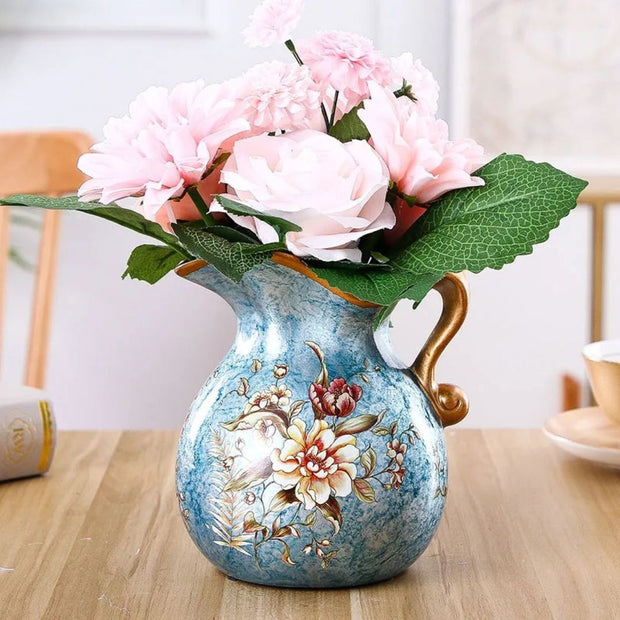 Vase Dessin à Motif Fleurs Colorées