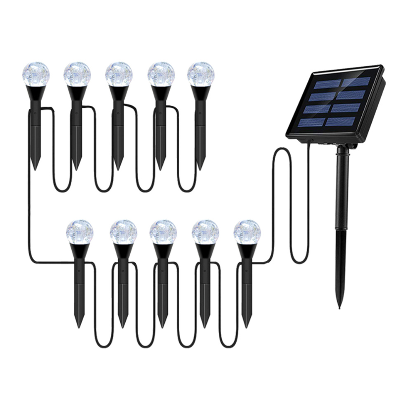 Bornes Lumineuses Solaires à Boules LED Décoratives