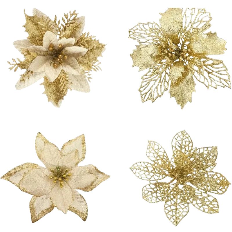 Décorations de Noël Fleurs Pailletées