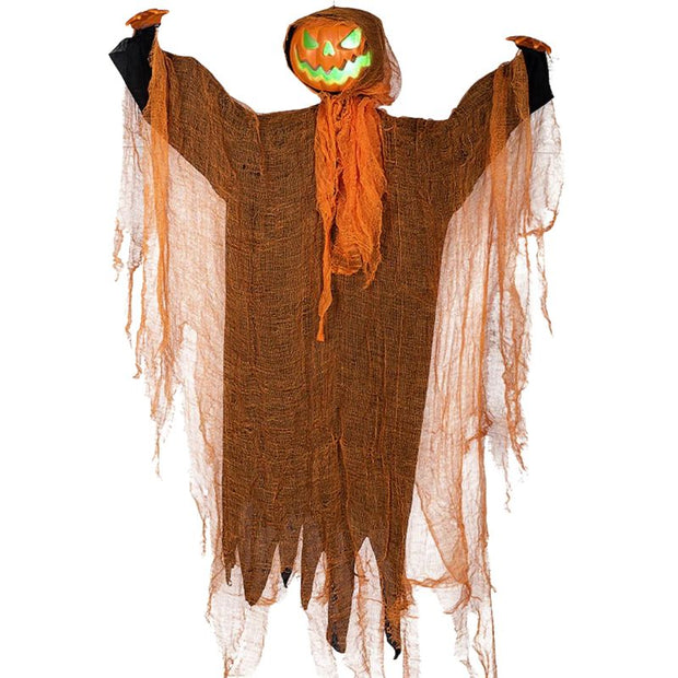 Citrouilles Halloween Fantôme Lumineux Suspendu avec Effets Sonores