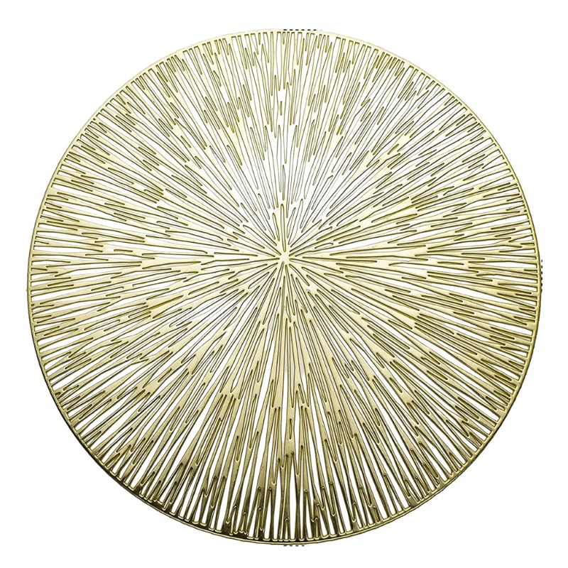 Set De Table Vinyle Doré Rond Chic Et Brillant