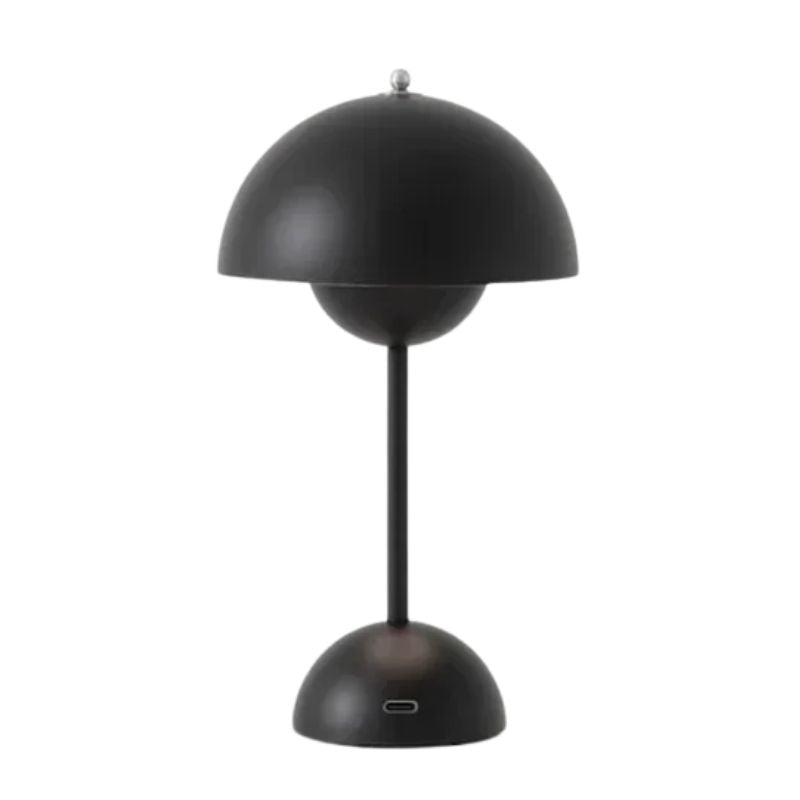 Lampe Champignon Noire Avec Dôme Lumineux