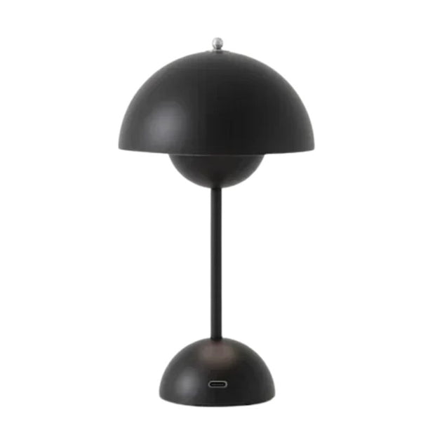 Lampe Champignon Noire Avec Dôme Lumineux