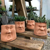 Vase Visage Drôle en Résine pour Fleurs