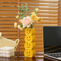 Vase Art Jaune en Forme de Smiley