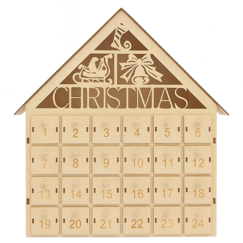 Calendrier De L’Avent Décoratif En Forme De Maison De Noël