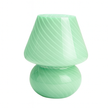 Lampe Champignon Verte En Verre Strié Élégante