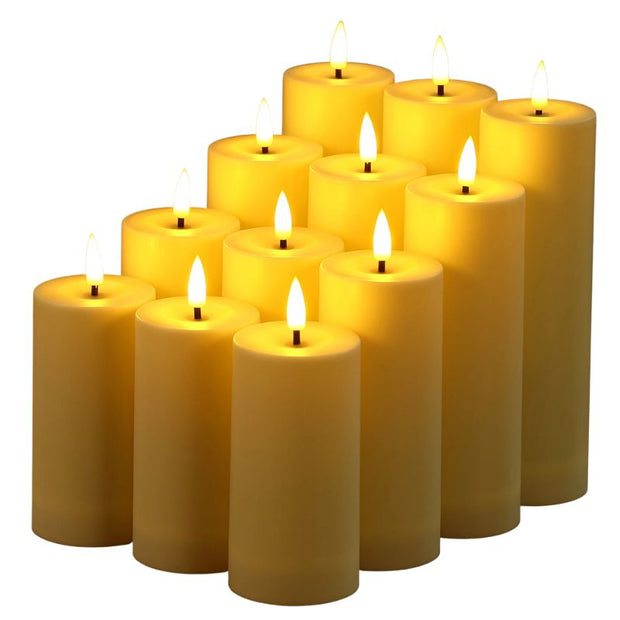 Bougie LED Flamme Chaleureuse Lot de 12
