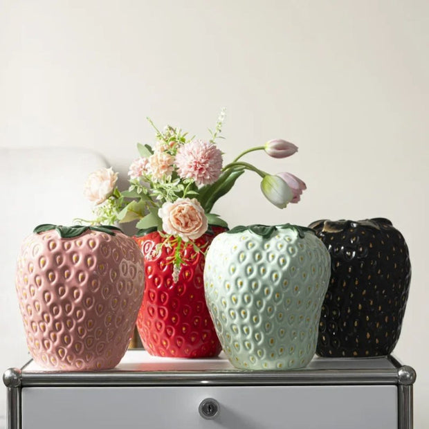 Vase Fraise en Céramique Moderne pour Fleur