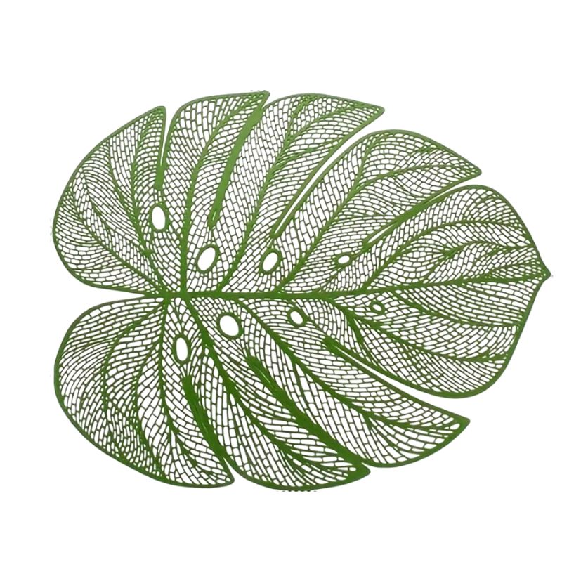 Set De Table Vinyle Feuille Tropicale Chic 4 Pièces