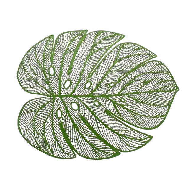 Set De Table Vinyle Feuille Tropicale Chic 4 Pièces