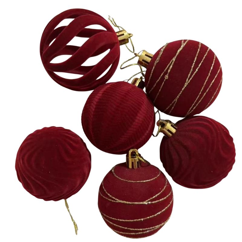 Décorations de Noël Boules Bordeaux Élégantes