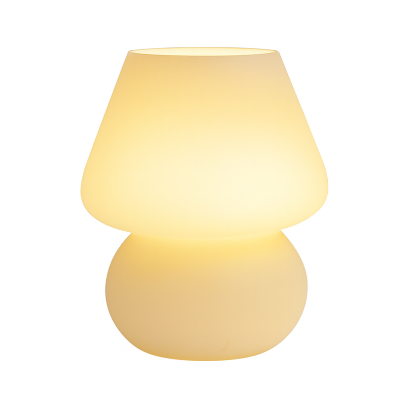Lampe Champignon En Verre Givré Design Moderne