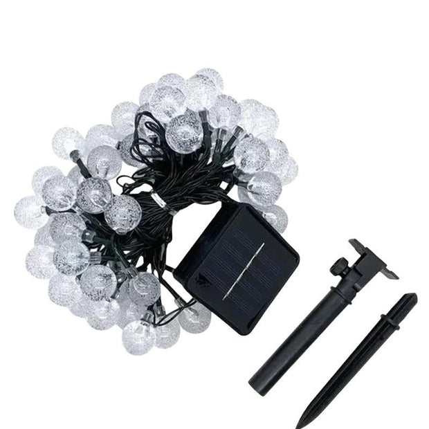 Guirlandes Guinguette Blanc Chaud Solaires Cristal LED